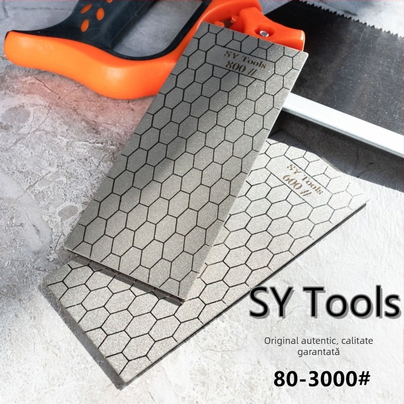 SY Tools Piatră de șlefuit cu diamant, electroplacată, în formă de fagure, dreptunghiulară, pentru jad și cuțite