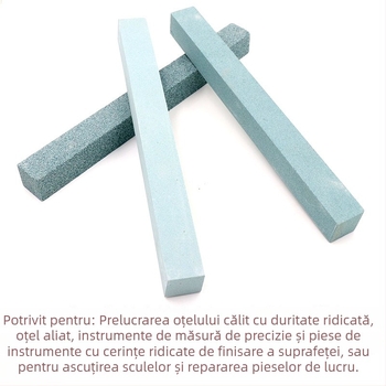 Piatră de ascuțit și lustruit pentru nefrit, jadit și chihlimbar, cu abraziv verde de siliciu, piatră de ulei 200×20×20 mm