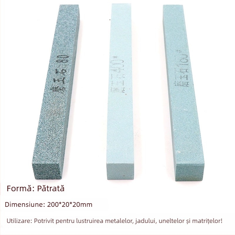 Piatră de ascuțit și lustruit pentru nefrit, jadit și chihlimbar, cu abraziv verde de siliciu, piatră de ulei 200×20×20 mm