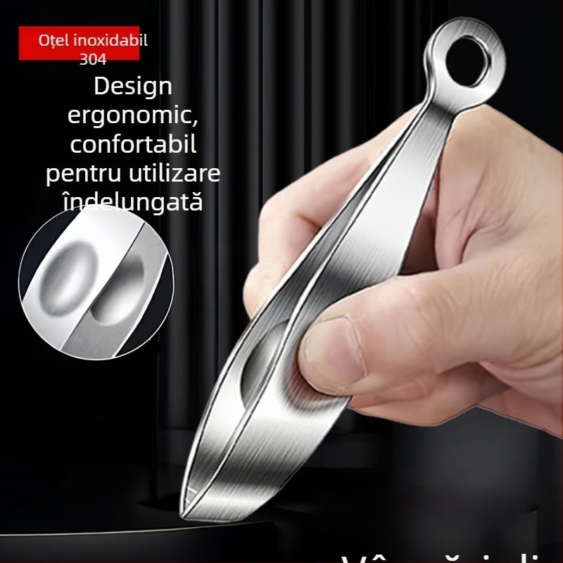 304 oțel inoxidabil – Clește pentru smulgerea penele și clips pentru curățarea usturoiului – Cap mare cu vârf lat, unealtă multifuncțională