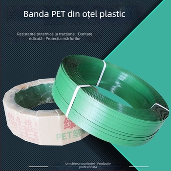 Bandă de ambalare din plastic-otel, 16x0.8 mm, încărcare 20 kg, 1000 N, verde