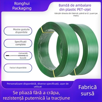 Bandă PET pentru ambalare, 16x0.8 mm, verde, 5800 N, cu dublă utilizare