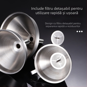 Pâlnie din oțel inoxidabil 304, cu filtru din plasă, ustensilă de bucătărie îngroșată, set cu dimensiuni multiple