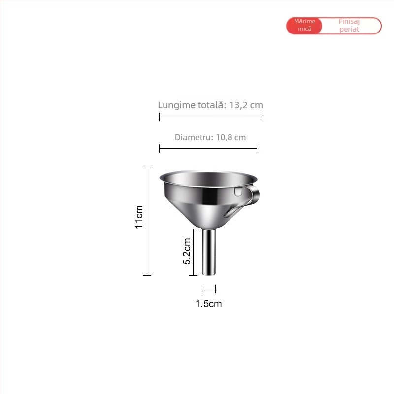 Pâlnie din oțel inoxidabil 304, cu filtru din plasă, ustensilă de bucătărie îngroșată, set cu dimensiuni multiple
