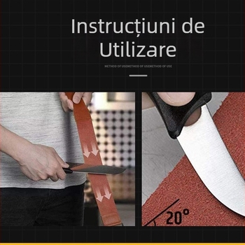 Set din piele de vițel pentru ascuțirea briciului cu inel metalic, țesătură de ascuțire, piatră de ascuțit și cataramă pătrată