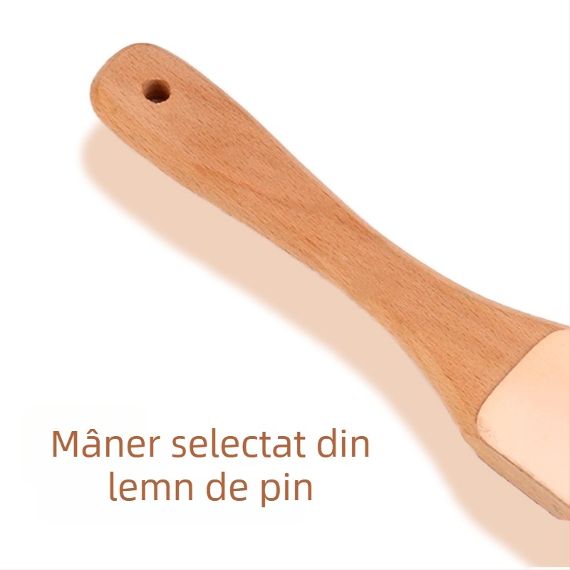Placă dublă pentru ascuțit, cu mâner din lemn, pentru lustruirea pielii și ascuțirea cuțitelor