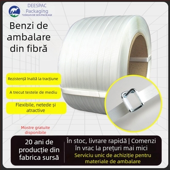 Curele flexibile din poliester pentru ambalare, sarcini grele, culoare albă