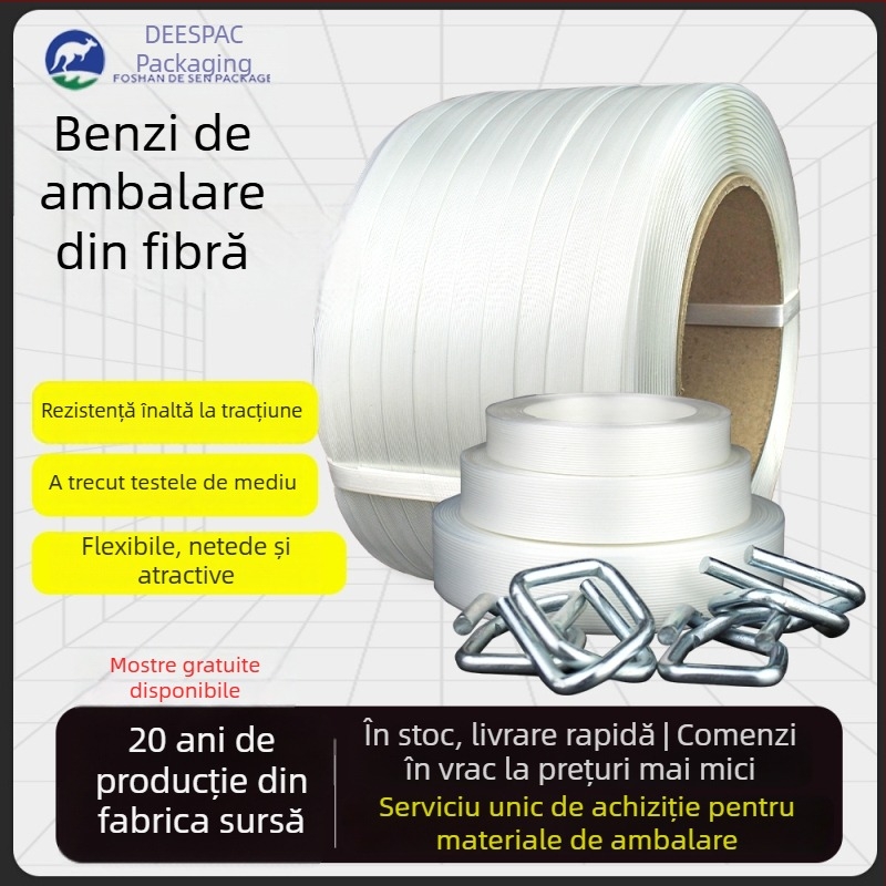 Curele flexibile din poliester pentru ambalare, sarcini grele, culoare albă