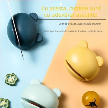 Ascuțitor de cuțite pentru bucătărie cu broască desenată – ascuțire ușoară a cuțitelor și foarfece