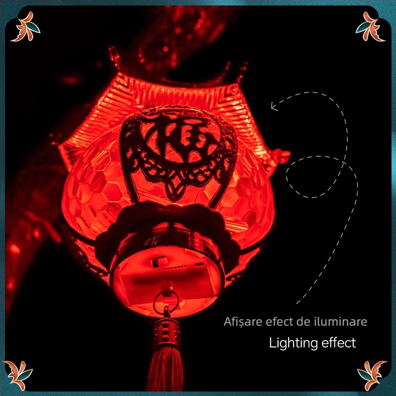 Fenar portabil de Anul Nou pentru Festivalul Luminilor, lampion mic în formă de pagodă din cristal, iluminat cu baterie, pentru balcon, copii, simbol de binecuvântare, model 2025