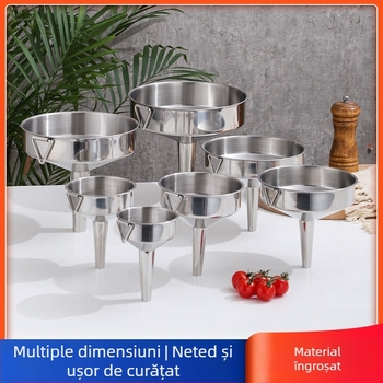Funnel din oțel inoxidabil, diametru mare, 8–20 cm, pentru ulei, vin și sosuri.
