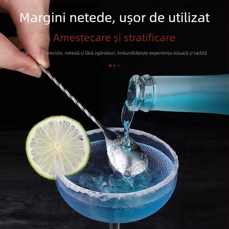 Lingură de bar din oțel inoxidabil, formă de picătură de apă pentru cocktailuri, 32 g, 1 mm, culoare solidă