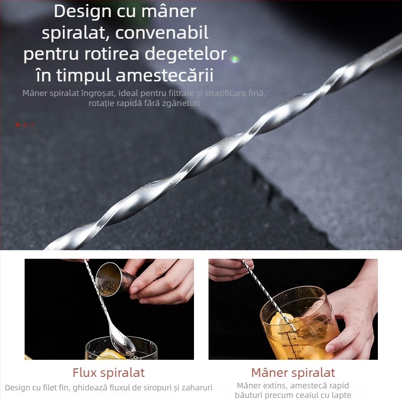Lingură de bar din oțel inoxidabil, formă de picătură de apă pentru cocktailuri, 32 g, 1 mm, culoare solidă