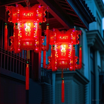 2024 felinar LED rotativ, dragon chinezesc, lampion hexagonal mare pentru balcon, candelabru de Anul Nou
