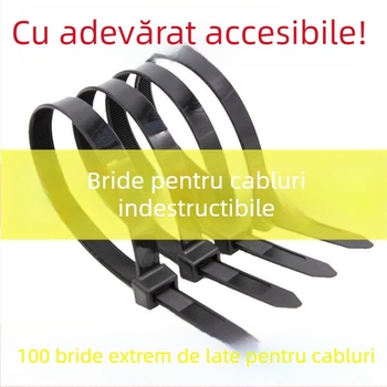 Legături negre din nylon, UV-rezistente, extra-large, late și groase, pentru legare în grădină, standard GB