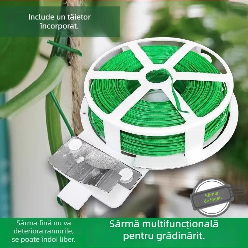 Legături de grădină verzi, acoperite cu plastic, pentru susținerea și modelarea plantelor; legături multifuncționale pentru plantele cățărătoare