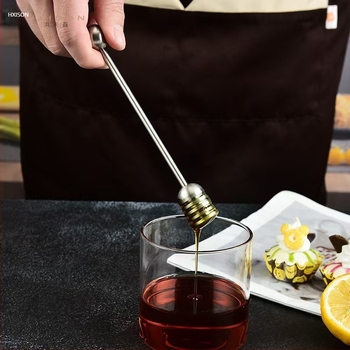 Amestecător de miere din oțel inoxidabil 304, mâner drept, cap cu bilă