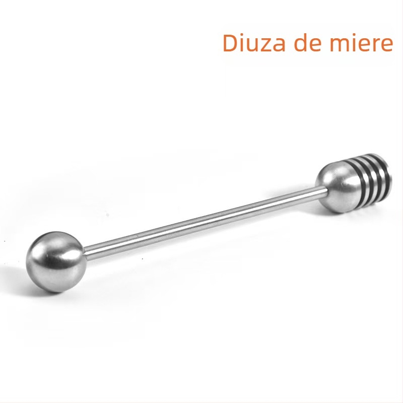 Amestecător de miere din oțel inoxidabil 304, mâner drept, cap cu bilă