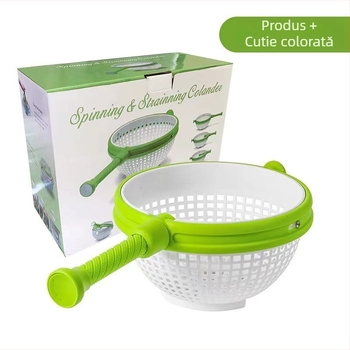 Coș de drenaj pentru chiuvetă cu spinner centrifugal pentru legume și deshidrator de fructe