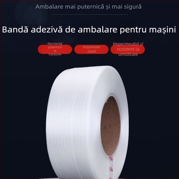 Bandă transparentă PP pentru ambalare, nouă, pentru mașini complet automate și semi-automate; bandă de sigilare; bandă cu topire manuală; bandă plastică de ambalare.