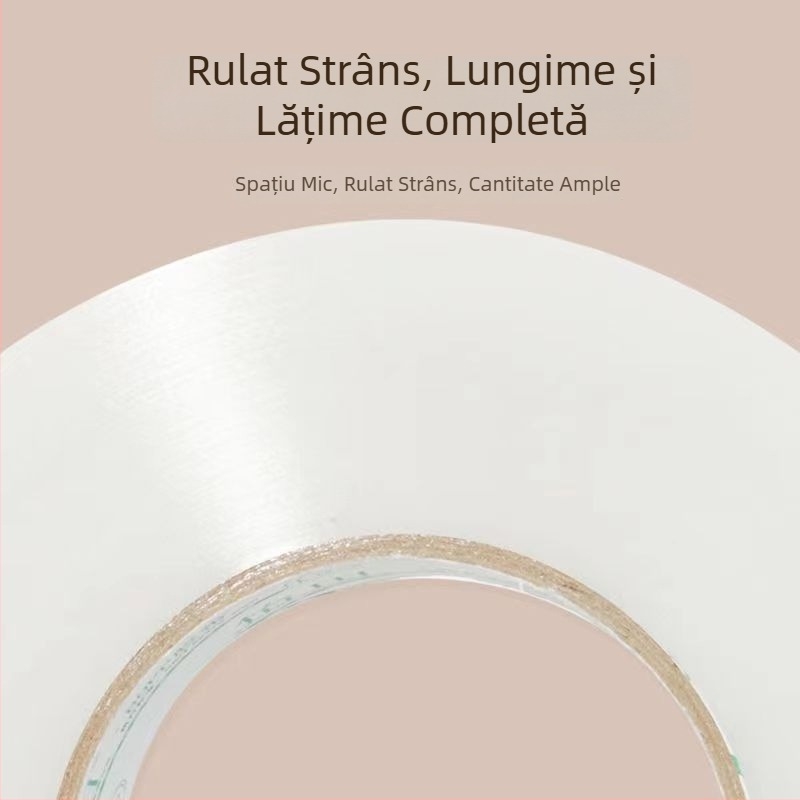 Bandă de ambalare albă, transparentă, rolă mare, adeziv puternic pentru sigilare
