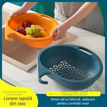 Coș de drenaj suspendat pentru chiuvetă, pentru spălarea legumelor, fructelor și vaselor