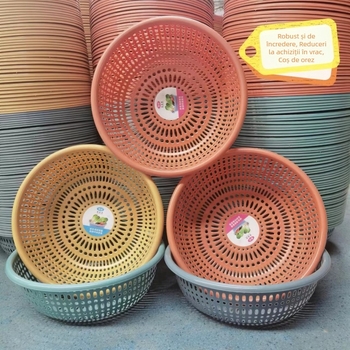 Coș din plastic pentru spălat și scurgere în bucătărie, multifuncțional pentru legume și fructe
