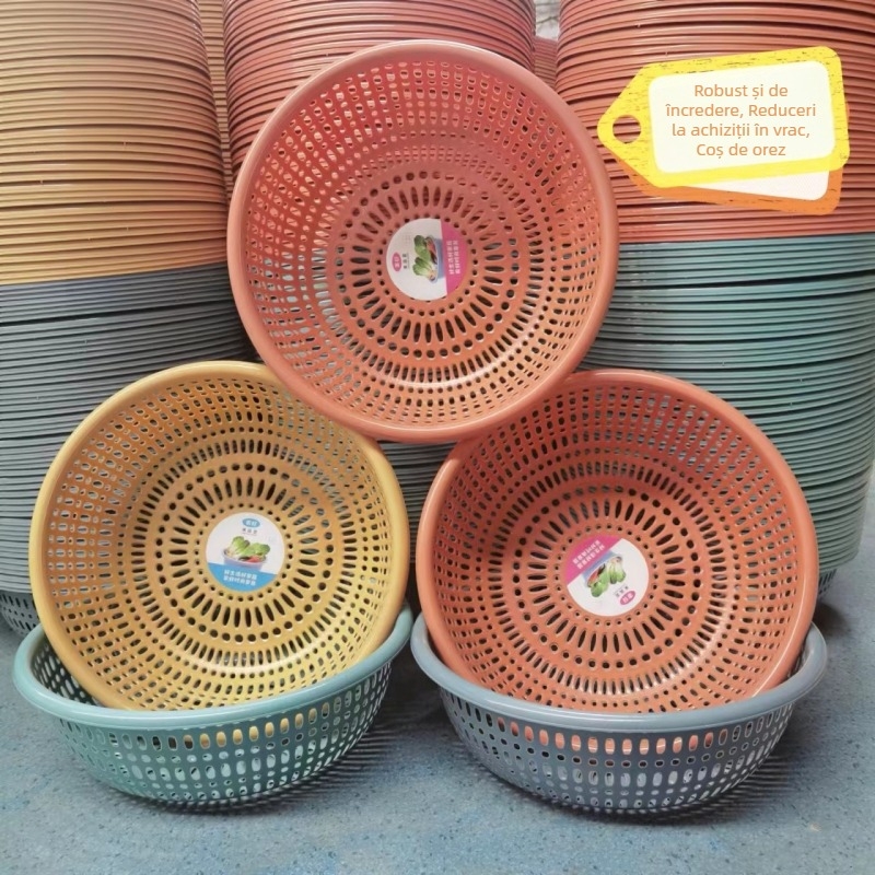 Coș din plastic pentru spălat și scurgere în bucătărie, multifuncțional pentru legume și fructe