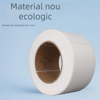 Bandă de ambalare PP, ecologică, 5 mm × 0,45 mm × 6000 m, potrivită pentru mașini semi-automate de ambalare, personalizabilă
