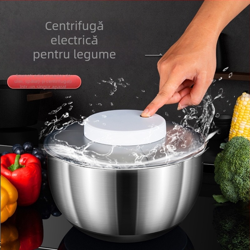 Spălător electric din oțel inoxidabil, capacitate mare, pentru fructe și legume