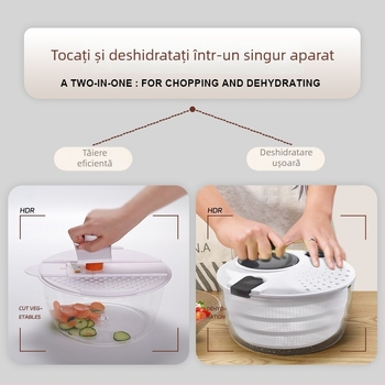 Personalizat 2-în-1 Dehidrator și Tăietor de Legume, Dehidrator pentru Salate, Dispozitiv Multifuncțional pentru Răzuire și Feliere