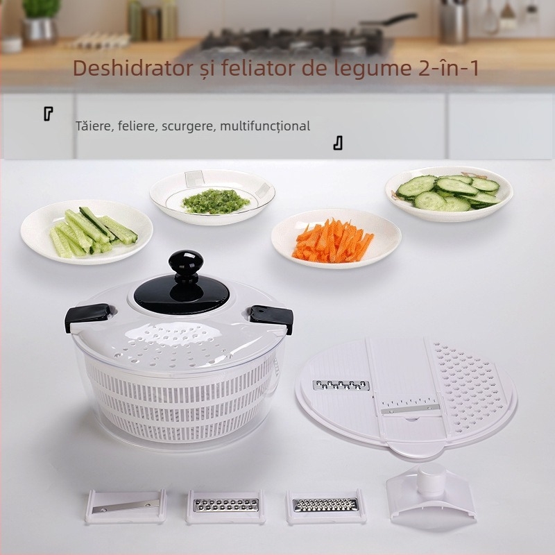 Personalizat 2-în-1 Dehidrator și Tăietor de Legume, Dehidrator pentru Salate, Dispozitiv Multifuncțional pentru Răzuire și Feliere