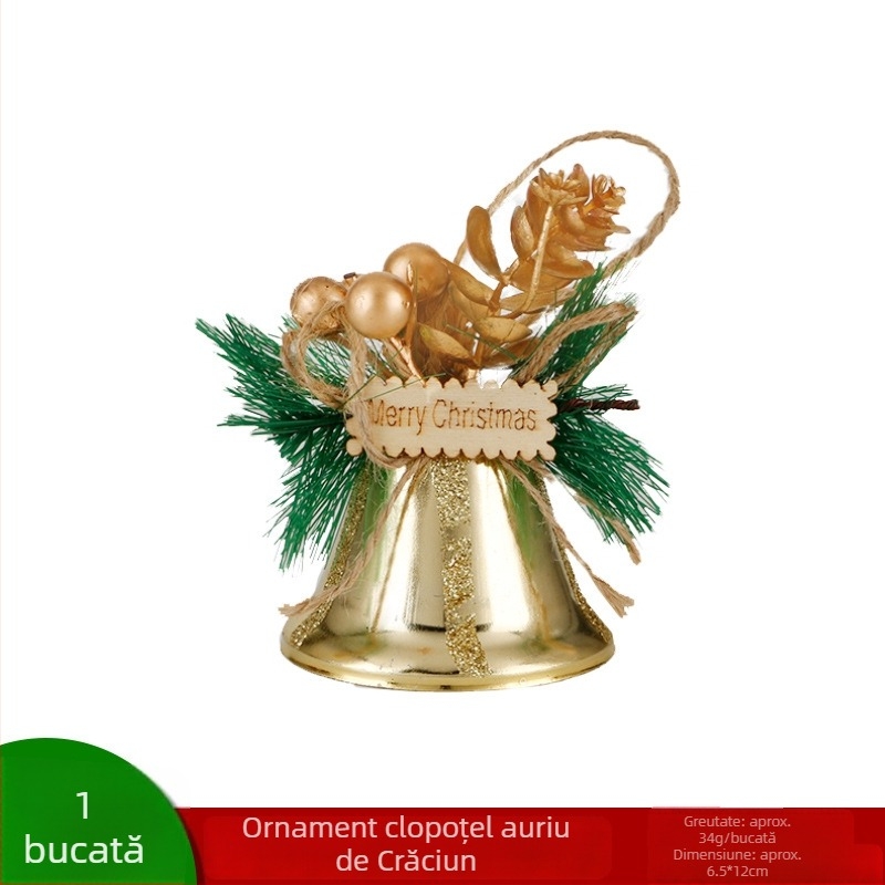 Pandantiv metalic cu funda pentru Crăciun – ornament pentru brad și vitrină, realizat manual