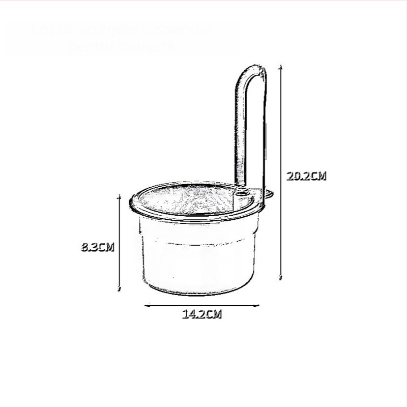 Coș suspendat pentru drenaj în chiuvetă, separator pentru resturi alimentare, spălare fructe și scurgere