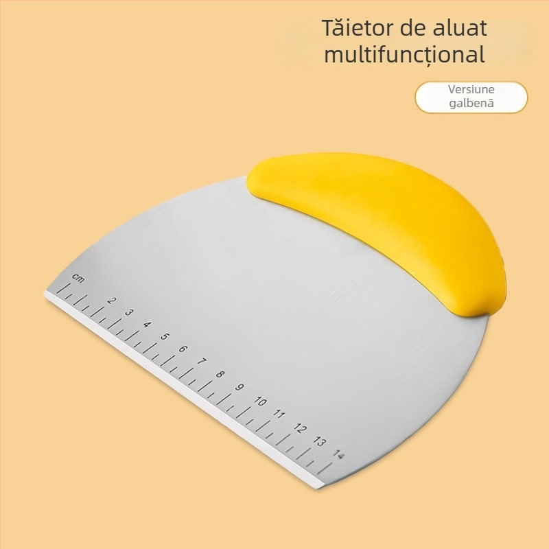 Initial Profit Cuțit din oțel inoxidabil pentru aluat și raclă pentru chifle – unelte de patiserie, calitate alimentară, realizată manual