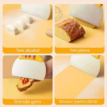 Cuțit de tăiere din oțel inoxidabil cu scară gradată, pentru cofetărie, tăiere făină, tăiere tăiței, tăietor de napolitană (nougat), racletă