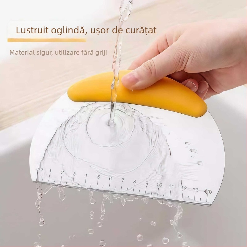 Cuțit de tăiere din oțel inoxidabil cu scară gradată, pentru cofetărie, tăiere făină, tăiere tăiței, tăietor de napolitană (nougat), racletă