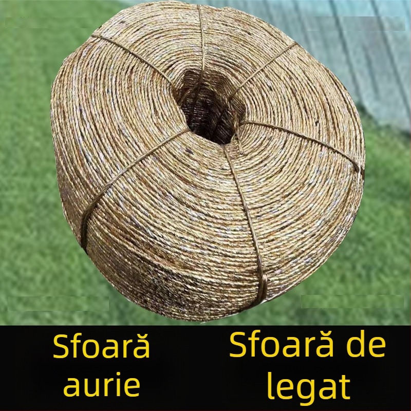 Sfoară aurie din poliester pentru ambalarea hârtiei uzate, laminare în seră, legare grea, sfoară pe bobină