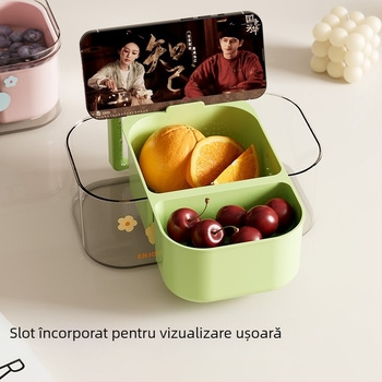 Coș de scurgere dublu nivel, îngroșat, pentru gustări și fructe — ideal pentru semințe de floarea-soarelui, fructe uscate și fructe în living