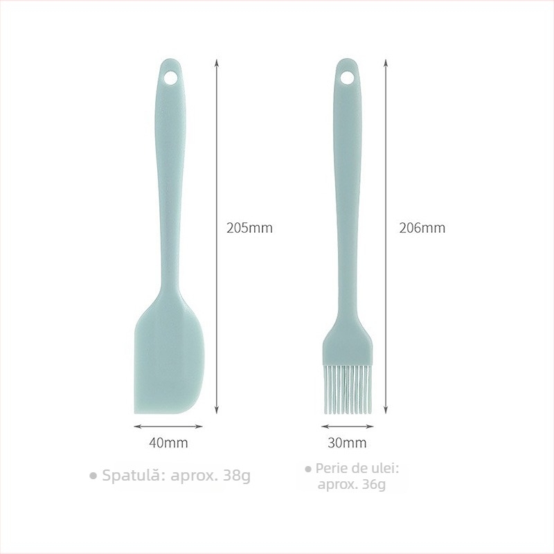 FaSoLa set silicon bucătărie: spatulă din silicon și perie pentru ulei, rezistent la temperaturi înalte, fără miros, antiaderent pentru coacere