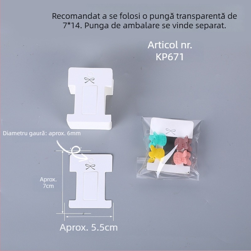 Carduri din carton pentru funda pentru agrafe de păr DIY - aproximativ 100 de foi în dimensiuni variate