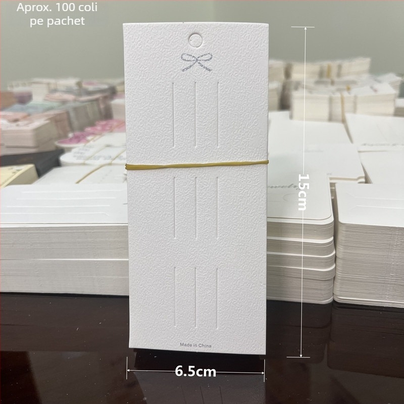 Carduri din carton pentru funda pentru agrafe de păr DIY - aproximativ 100 de foi în dimensiuni variate