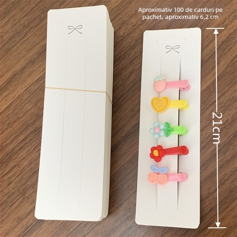 Carduri din carton pentru funda pentru agrafe de păr DIY - aproximativ 100 de foi în dimensiuni variate