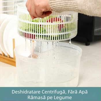 Deshidrator manual pentru legume și coș de spălat salate cu drenaj