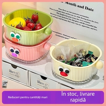 Tavă dublă pentru fructe și legume cu drenaj, instrument de curățare durabil pentru bucătărie