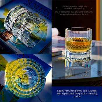 Pahar de whisky K9 din cristal cu plumb, stil european, cu zodie, pahar creativ pentru băuturi