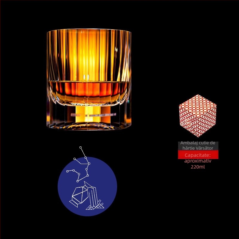 Pahar de whisky K9 din cristal cu plumb, stil european, cu zodie, pahar creativ pentru băuturi