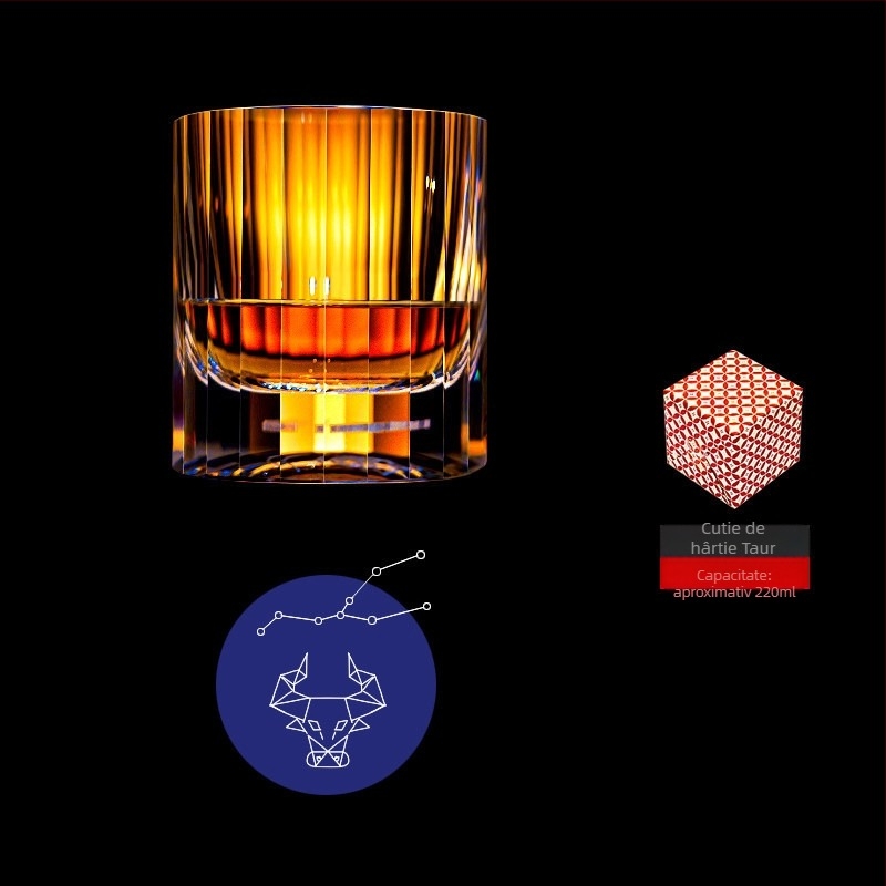 Pahar de whisky K9 din cristal cu plumb, stil european, cu zodie, pahar creativ pentru băuturi