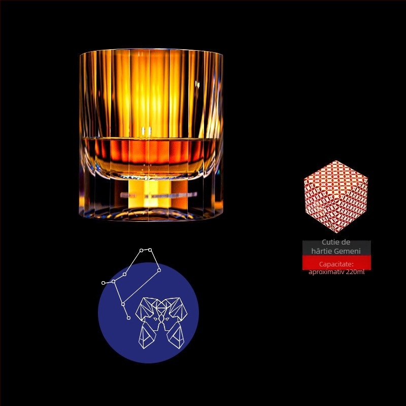 Pahar de whisky K9 din cristal cu plumb, stil european, cu zodie, pahar creativ pentru băuturi