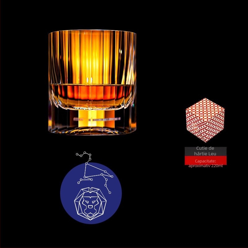 Pahar de whisky K9 din cristal cu plumb, stil european, cu zodie, pahar creativ pentru băuturi